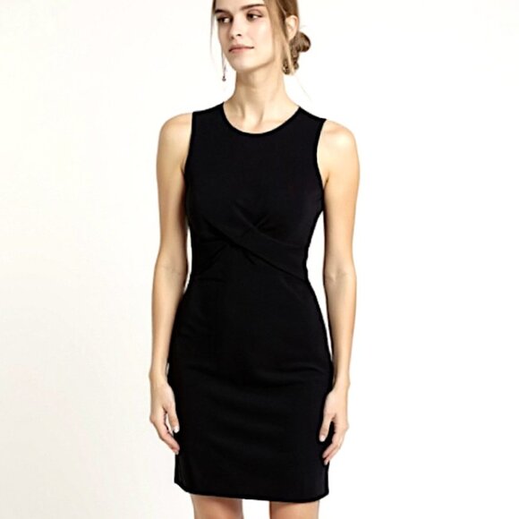 Ann Taylor Petite Navy Twist Front Sheath Dress - Picture 1 of 8